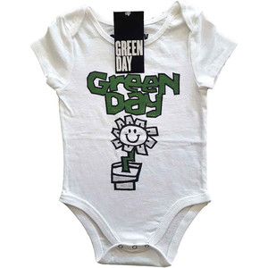 Green Day Kids Baby Grow: Flower Pot (White)