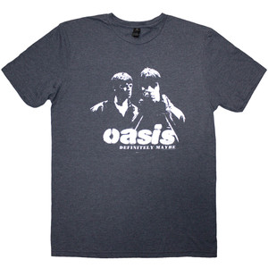 Oasis Unisex T-Shirt: Definitely Maybe Photo Stencil (Navy Blue) Oasis Unisex T-Shirt: Definitely Maybe Photo Stencil (Navy Blue)