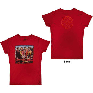 The Beatles Ladies T-Shirt: Vintage Sgt Pepper (Scarlet Red) (Back Print) The Beatles Ladies T-Shirt: Vintage Sgt Pepper (Scarlet Red) (Back Print)