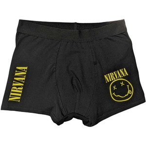 Nirvana Unisex Boxers: Yellow Smile (Black) Nirvana Unisex Boxers: Yellow Smile (Black)