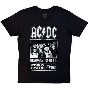 AC/DC Unisex T-Shirt: Highway to Hell World Tour 1979/1980 (Black)