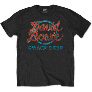 David Bowie Unisex T-Shirt: 1978 World Tour (Black) David Bowie Unisex T-Shirt: 1978 World Tour (Black)
