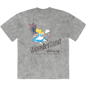 Disney Unisex T-Shirt: Alice In Wonderland - Wonderland This Way (Grey) Disney Unisex T-Shirt: Alice In Wonderland - Wonderland This Way (Grey)