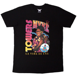 Myke Towers Unisex T-Shirt: Throwback (Black) Myke Towers Unisex T-Shirt: Throwback (Black)