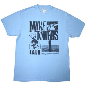 Myke Towers Unisex T-Shirt: Lala Crown (Light Blue) Myke Towers Unisex T-Shirt: Lala Crown (Light Blue)