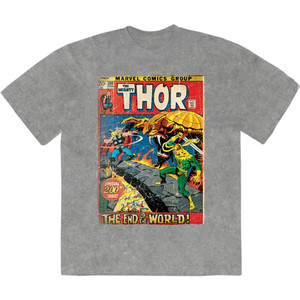 Marvel Comics Unisex Stone Wash T-Shirt: Thor End Of The World (Grey) Marvel Comics Unisex Stone Wash T-Shirt: Thor End Of The World (Grey)