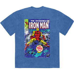 Marvel Comics Unisex Stone Wash T-Shirt: The Invincible Iron Man (Denim Blue) Marvel Comics Unisex Stone Wash T-Shirt: The Invincible Iron Man (Denim Blue)