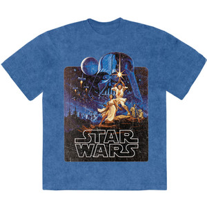 Star Wars Unisex Stone Wash T-Shirt: Luke & Leia Pose (Denim Blue) Star Wars Unisex Stone Wash T-Shirt: Luke & Leia Pose (Denim Blue)