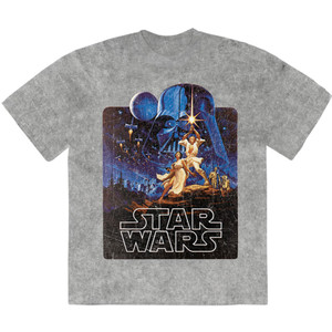 Star Wars Unisex Stone Wash T-Shirt: Luke & Leia Pose (Grey) Star Wars Unisex Stone Wash T-Shirt: Luke & Leia Pose (Grey)