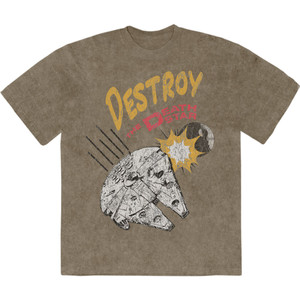 Star Wars Unisex Stone Wash T-Shirt: Destroy Death Star (Green) Star Wars Unisex Stone Wash T-Shirt: Destroy Death Star (Green)