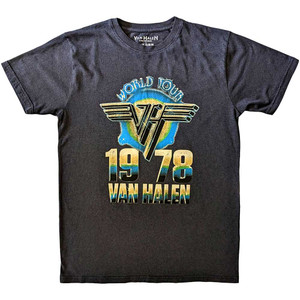 Van Halen Unisex T-Shirt: World Tour '78 2 (Black)