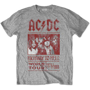 AC/DC Unisex T-Shirt: Highway to Hell World Tour 1979/1980 (Grey) AC/DC Unisex T-Shirt: Highway to Hell World Tour 1979/1980 (Grey)