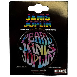 Janis Joplin Pin Badge: Pearl Emblem Colour Janis Joplin Pin Badge: Pearl Emblem Colour