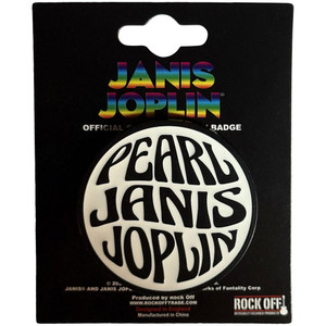 Janis Joplin Pin Badge: Pearl Emblem Mono Janis Joplin Pin Badge: Pearl Emblem Mono
