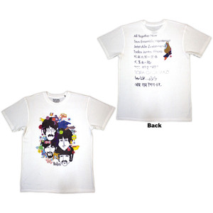 The Beatles Unisex T-Shirt: Yellow Submarine Heads Collage / ATN (White) (Back Print)