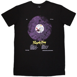 Prince Ladies T-Shirt Dress: Purple Rain Disc (Black) Prince Ladies T-Shirt Dress: Purple Rain Disc (Black)