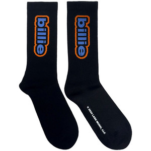 Billie Eilish Unisex Terry Socks: Outline Logo (Black) (UK Size 7 - 11) Billie Eilish Unisex Terry Socks: Outline Logo (Black) (UK Size 7 - 11)