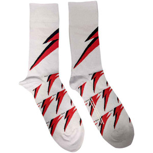 David Bowie Unisex Ankle Socks: Flash (White) (UK Size 4 - 7) David Bowie Unisex Ankle Socks: Flash (White) (UK Size 4 - 7)