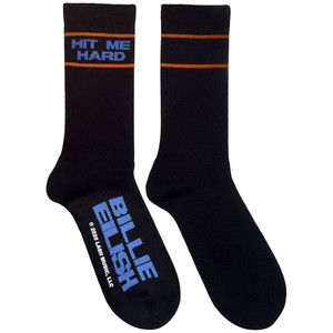 Billie Eilish Unisex Terry Socks: Hit Me Hard & Soft (Black) (UK Size 4 - 7) Billie Eilish Unisex Terry Socks: Hit Me Hard & Soft (Black) (UK Size 4 - 7)