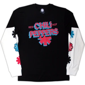 Red Hot Chili Peppers Unisex 2 In 1 Layered Long Sleeve T-Shirt: Shock Logo (Sleeve Print) (Black & White)