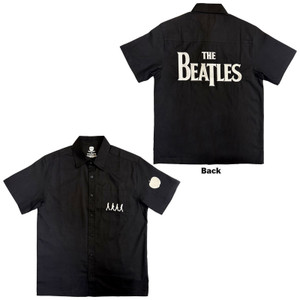 The Beatles Unisex Casual Shirt: Apple Logo / Walking (Black) (Back & Sleeve Print) The Beatles Unisex Casual Shirt: Apple Logo / Walking (Black) (Back & Sleeve Print)