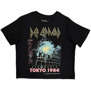 Def Leppard Ladies Crop Top: Tokyo (Black) Def Leppard Ladies Crop Top: Tokyo (Black)