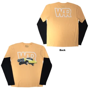 War Unisex 2 In 1 Layered Long Sleeve T-Shirt: Car (Sand & Black) (Back Print)