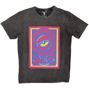Primal Scream Unisex Stone Wash T-Shirt: Psychedelic Eye (Charcoal Grey)