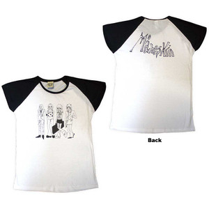 Maneskin Unisex Raglan T-Shirt: Mini Doodles (Black & White) (Back Print & Ex-Tour) (X-Large) Maneskin Unisex Raglan T-Shirt: Mini Doodles (Black & White) (Back Print & Ex-Tour) (X-Large)