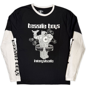 The Beastie Boys Unisex Layered Long Sleeve T-Shirt: Intergalactic Robot (Black & White) (Sleeve Print) The Beastie Boys Unisex Layered Long Sleeve T-Shirt: Intergalactic Robot (Black & White) (Sleeve Print)