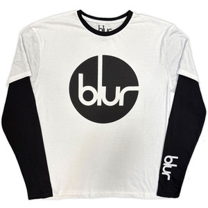 Blur Unisex Layered Long Sleeve T-Shirt: Circle Logo (Black & White) (Sleeve Print) Blur Unisex Layered Long Sleeve T-Shirt: Circle Logo (Black & White) (Sleeve Print)