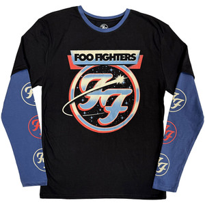 Foo Fighters Unisex Layered Long Sleeve T-Shirt: Comet (Black & Denim Blue) (Sleeve Print) Foo Fighters Unisex Layered Long Sleeve T-Shirt: Comet (Black & Denim Blue) (Sleeve Print)
