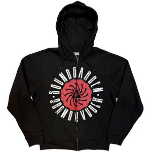 Soundgarden Unisex Zipped Hoodie: Circle Logo (Black) Soundgarden Unisex Zipped Hoodie: Circle Logo (Black)