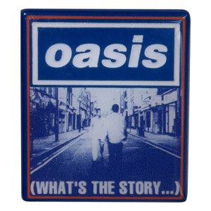 Oasis Pin Badge: What's The Story Blue Tone (Ex-Tour)