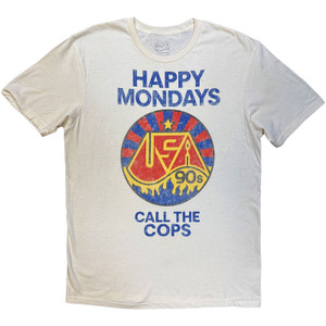 Happy Mondays Unisex T-Shirt: Call The Cops (Natural) Happy Mondays Unisex T-Shirt: Call The Cops (Natural)