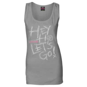 Ramones Ladies Vest T-Shirt: Hey Ho (Grey)