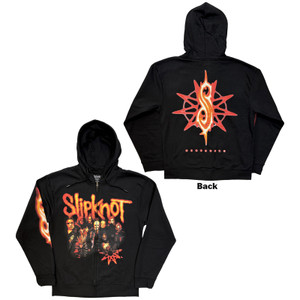 Slipknot Unisex Zipped Hoodie: The End So Far Group Photo Nonagram (Black) (Back Print) Slipknot Unisex Zipped Hoodie: The End So Far Group Photo Nonagram (Black) (Back Print)