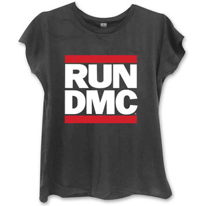 Run DMC Ladies T-Shirt: Logo (Black) (Skinny Fit)