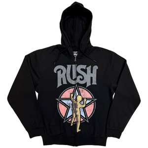 Rush Unisex Zipped Hoodie: Starman (Black)