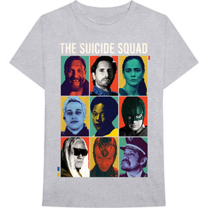 DC Comics Unisex T-Shirt: The Suicide Squad 9 Squares (Grey)