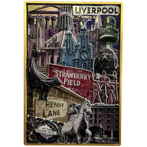 Rock Off Premium Fridge Magnet: City Of Liverpool Landmarks