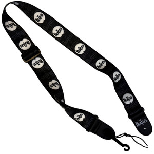 The Beatles Guitar Strap (Poly): Drop T Logo on Drum (Black)