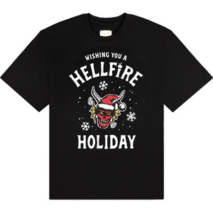 Netflix Unisex T-Shirt: Stranger Things - Wishing You A Hell Fire (Black) Netflix Unisex T-Shirt: Stranger Things - Wishing You A Hell Fire (Black)