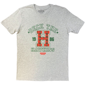 Netflix Unisex T-Shirt: Stranger Things - Deck The Hawkins (Grey)