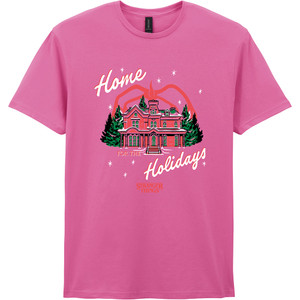 Netflix Unisex T-Shirt: Stranger Things - Home Holidays (Pink) Netflix Unisex T-Shirt: Stranger Things - Home Holidays (Pink)