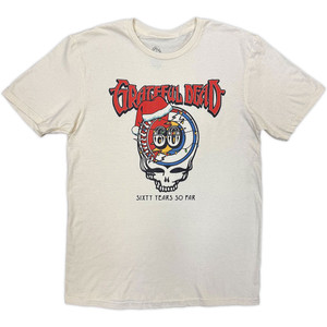 Grateful Dead Unisex T-Shirt: Santa Hat Stealie (Natural)