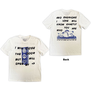 Ed Sheeran Unisex T-Shirt: Close The Door (White) (Back Print)