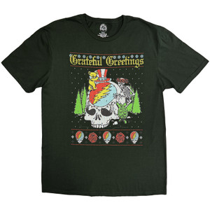 Grateful Dead Unisex T-Shirt: Grateful Greetings (Green)