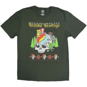 Grateful Dead Unisex T-Shirt: Grateful Greetings (Green)