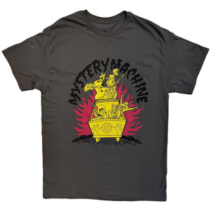 Scooby Doo Unisex T-Shirt: Mystery Machine Flames (Charcoal Grey)